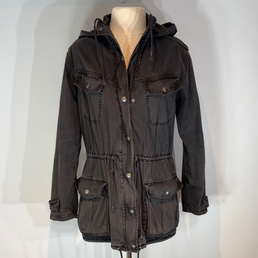 Aritzia Talula Trooper utility jacket in grey cotton